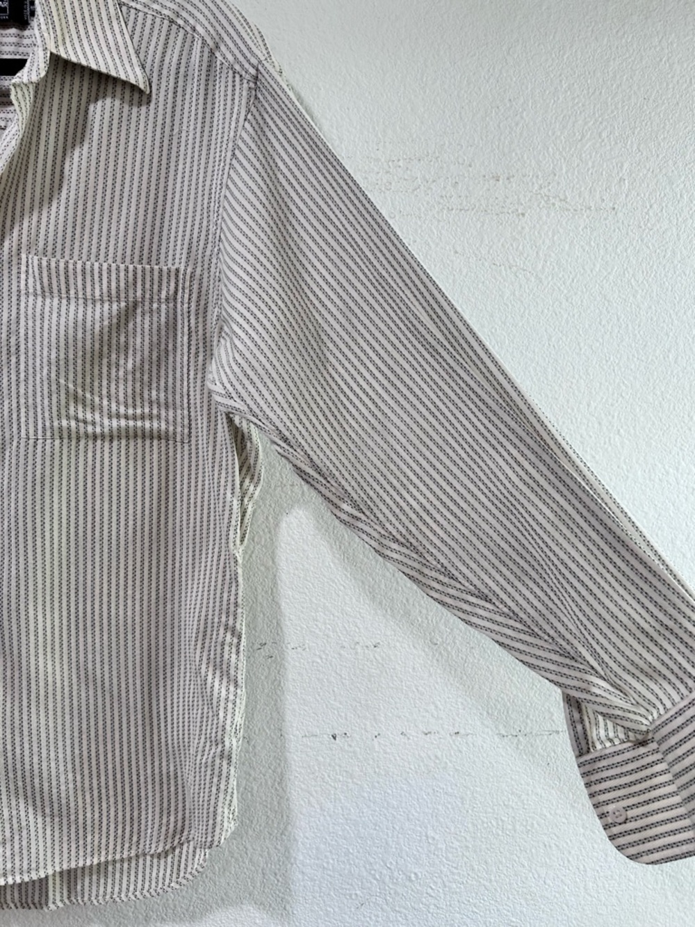Ike Behar Long-Sleeve Striped Dress Shirt - White & Gray - Picture 3 of 16